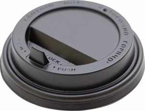 Крышка для стакана Интерпластик-2001 90 мм черная с носиком